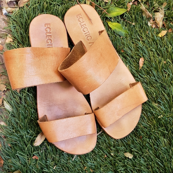 ECLECTIC ARRAY Leather Strap Sandals 6 - Picture 1 of 6